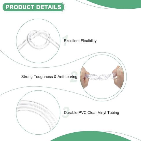 M METERXITY Clear Plastic Tubing, 0.35Inch(9mm) ID 0.43Inch(11mm) OD, 10ft(3.0m) Length PVC Tube Low Pressure Flexible Vinyl Tubing for Garden/Water Hose Airline Tube Aquarium in Saudi Arabia