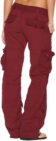 Womens Cargo Pants Lightweight Travel Safari Hiking Pant Zipper Pockets Fashion Casual Low Waist Trouser Y2K Clothes in Saudi Arabia