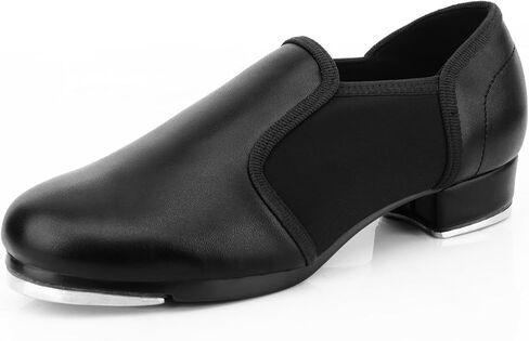 حذاء Keemi Tap Dance For Girls Boys ، أحذية صنبور من جلود الجاز للجلد غير المنقوش للجنسين والطفل ، الأسود in Kuwait