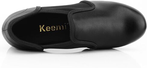حذاء Keemi Tap Dance For Girls Boys ، أحذية صنبور من جلود الجاز للجلد غير المنقوش للجنسين والطفل ، الأسود in Kuwait
