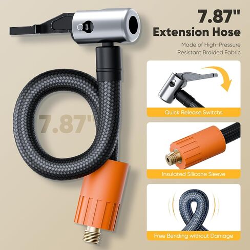 Air Tire Inflator Pump Hose, Quick Air Release Extention Replacement Hose for Tire Inflators, Schrader to Presta Valve Adapter Hose Replacement for Air Compressor Tire Pump in Saudi Arabia