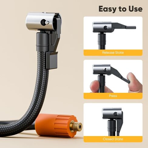 Air Tire Inflator Pump Hose, Quick Air Release Extention Replacement Hose for Tire Inflators, Schrader to Presta Valve Adapter Hose Replacement for Air Compressor Tire Pump in Saudi Arabia