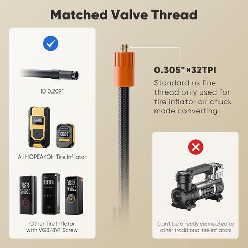 Air Tire Inflator Pump Hose, Quick Air Release Extention Replacement Hose for Tire Inflators, Schrader to Presta Valve Adapter Hose Replacement for Air Compressor Tire Pump in Saudi Arabia