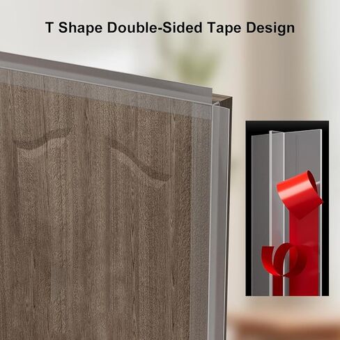 حشو الفجوة على شكل حرف T: شريط ختم سيليكون واضح لأبواب غرفة النوم الجزء العلوي من الجانب القاع والفجوات الأخرى الطول 118.1in/300 سم عرض 0.14in/0.35 سم مانع الغبار والضوضاء in Kuwait