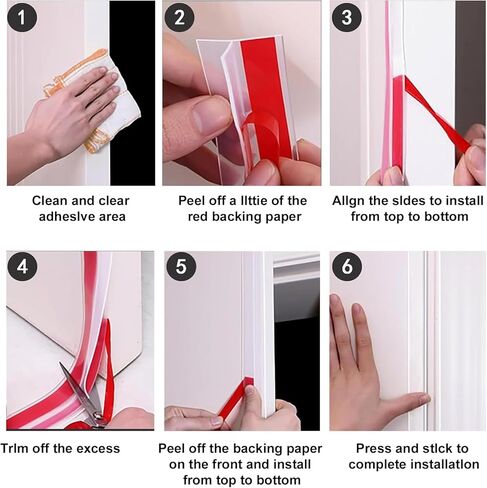 حشو الفجوة على شكل حرف T: شريط ختم سيليكون واضح لأبواب غرفة النوم الجزء العلوي من الجانب القاع والفجوات الأخرى الطول 118.1in/300 سم عرض 0.14in/0.35 سم مانع الغبار والضوضاء in Kuwait