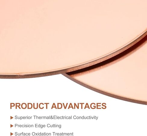 MECCANIXITY 10 Pcs Round Copper Plate, 20mm (0.79") Dia Pure Copper Sheets, 0.5mm(0.02") T2 Pure Copper Plates for Crafts, DIY, Electrical Repairs, Industrial Use in Saudi Arabia
