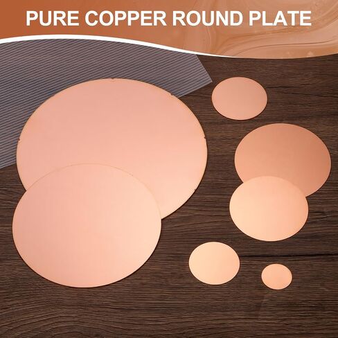 MECCANIXITY 10 Pcs Round Copper Plate, 20mm (0.79") Dia Pure Copper Sheets, 0.5mm(0.02") T2 Pure Copper Plates for Crafts, DIY, Electrical Repairs, Industrial Use in Saudi Arabia