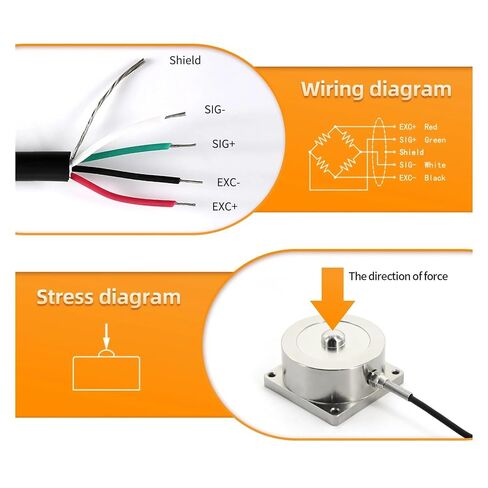 Spokes Load Cell Sensor HX711 AD Module Weight Sensor Electronic Scale Compression Force Weight Pressure200KG 5T(Range 0-200KG) in Kuwait