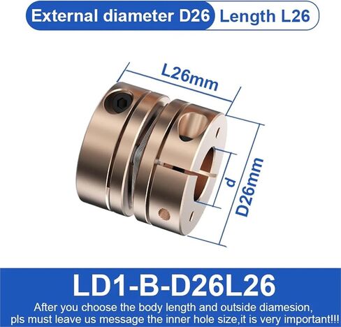 LD1-B-D26L26 Single Diaphragm Coupling Coupler Elastic Connect to Ball Screw Servo Motor 1Pcs(4X7) in Saudi Arabia