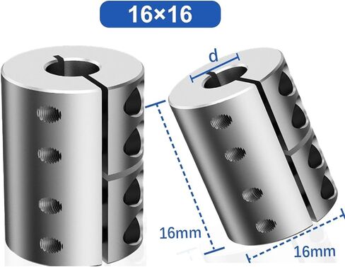 D16L16 Aluminum Encoder Shaft Rigid Coupling Integral High Torque Coupler 3 4 5 8 Mm Bore Diameter 1Pcs(LL-B-D16L16-5X8) in Saudi Arabia