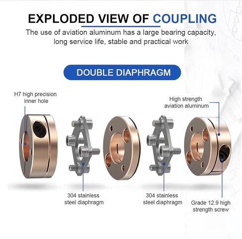 LD2-B-D20L28 D20L28 3MM إلى 8 مم مقرن قرص مزدوج دقة عالية الدقة مرنة 1pcs (3x5) in Saudi Arabia