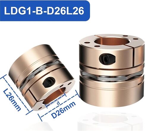 LDG1-B-D26L26 مرن الحجاب الحاجز اقتران D26 L26 4MM إلى 12 مم 8-SCREW عزم الدوران خطوة Servo Coupler 1PCs (4x8) in Saudi Arabia