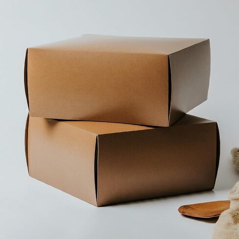 صناديق الكيك (10 × 10 × 4) inch kraft (حزمة 25). خذ عبوات للكعك والكعك والفطائر والكعك والعلاجات. in Saudi Arabia