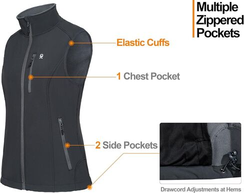 Little Donkey Andy Women's Lightweight Fleece lined Softshell Vests Windproof Sleeveless Jackets for Hiking Golf Travel in Saudi Arabia