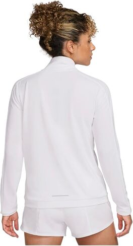 Nike Swoosh Women's Dri-Fit 1/4 Zip Mid Layer Top (US ، Alpha ، X-Large ، العادية ، العادية ، البيضاء/الأسود) in Saudi Arabia