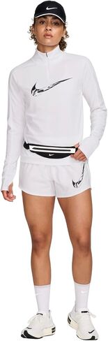 Nike Swoosh Women's Dri-Fit 1/4 Zip Mid Layer Top (US ، Alpha ، X-Large ، العادية ، العادية ، البيضاء/الأسود) in Saudi Arabia