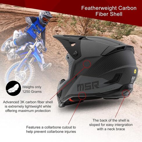 MSR Carbon Hex Motocross ، خوذة الدراجة الترابية مع MIPS in Kuwait