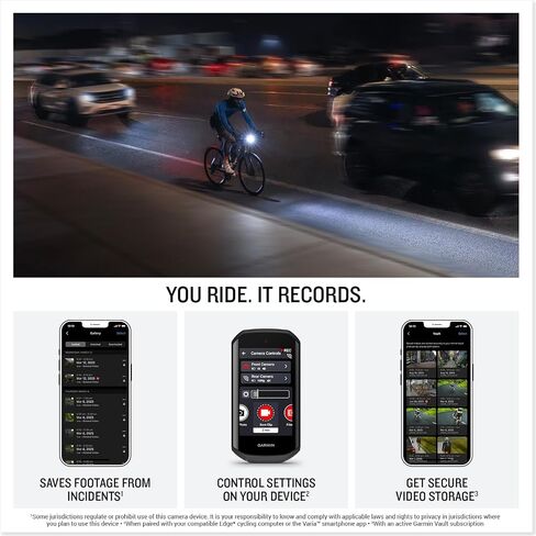 Garmin Varia Vue Headlight Bicycle Camera 4K Video Recording, 600-Lumen Smart Bike Light, Auto Brightness, Incident Detection, Long Battery Life Bundle with Edge 1050 Premium Cycling Computer in Saudi Arabia
