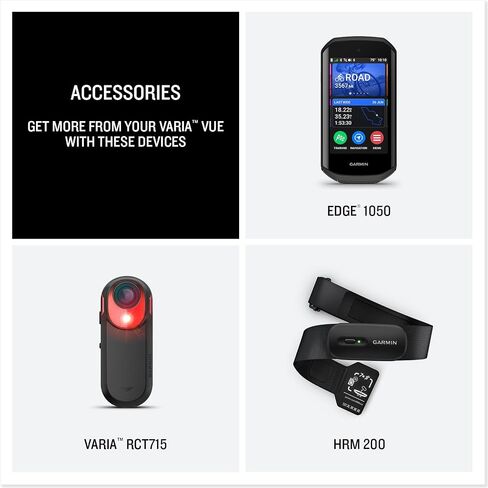 Garmin Varia Vue Headlight Bicycle Camera 4K Video Recording, 600-Lumen Smart Bike Light, Auto Brightness, Incident Detection, Long Battery Life Bundle with Edge 1050 Premium Cycling Computer in Saudi Arabia