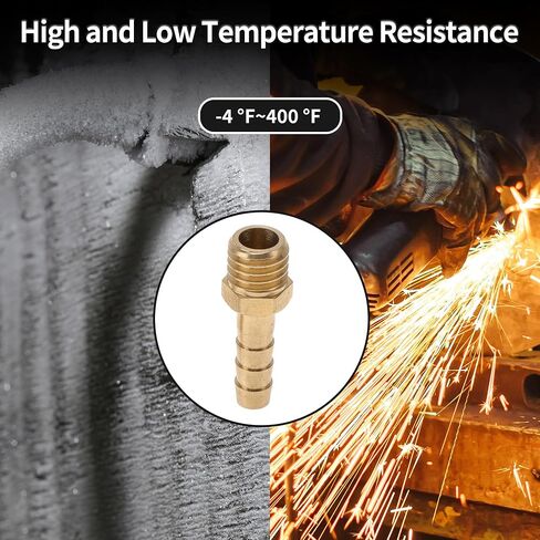 Brass Hose Barb Fittings 3/8" Barb OD M16x1.5 Male Thread Straight Barb Connector for Air Water Oil Gas Fuel 2 Pcs Gold Tone in Saudi Arabia