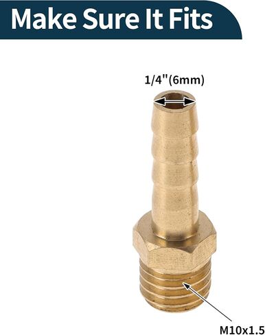 Brass Hose Barb Fittings 3/8" Barb OD M16x1.5 Male Thread Straight Barb Connector for Air Water Oil Gas Fuel 2 Pcs Gold Tone in Saudi Arabia