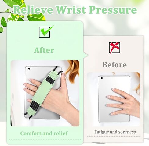 2 Pack Security Hand Strap for 6-8" eReaders Fire Tablet, High Elasticity Anti-Drop Strap Lightweight Finger Grip Holder for Pad E-Book Tablet (Green) in Saudi Arabia