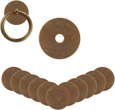 Superfindings 12pcs مستديرة من النحاس الخلفي غسالات الحشية البرونزية العتيقة 1.16inch أجهزة الديكور الأثاث كلاسيكي ملحقات الأجهزة لأجري خزانة خزانة خزانة خزانة خزانة خزانة. in Saudi Arabia