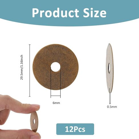 Superfindings 12pcs مستديرة من النحاس الخلفي غسالات الحشية البرونزية العتيقة 1.16inch أجهزة الديكور الأثاث كلاسيكي ملحقات الأجهزة لأجري خزانة خزانة خزانة خزانة خزانة خزانة. in Saudi Arabia