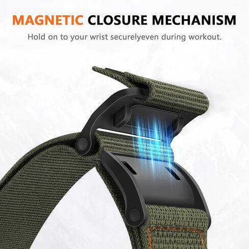 Compatible Apple Watch Ultra Men's Bands, Wide Soft Nylon Sport Loop, Sturdy Magnetic Buckle for iWatch 49mm (Ultra2), 46mm (10 Series), 45mm (9/8/7), 44mm (SE2/SE/6/5/4), 42mm (3/2/1) in Saudi Arabia