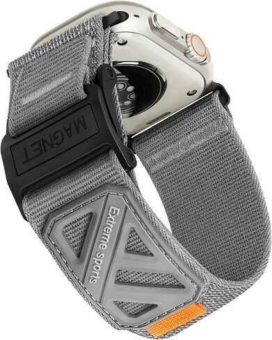 Compatible Apple Watch Ultra Men's Bands, Wide Soft Nylon Sport Loop, Sturdy Magnetic Buckle for iWatch 49mm (Ultra2), 46mm (10 Series), 45mm (9/8/7), 44mm (SE2/SE/6/5/4), 42mm (3/2/1) in Saudi Arabia