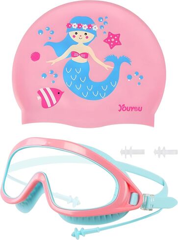 Baohulu Kids Swim Goggles with Cap Cap و Swimming Goggles Cap for Toddler Girls & Boy in Saudi Arabia