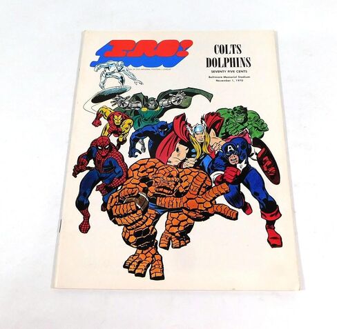 1970 Miami Dolphins at Baltimore Colts NFL Football Marvel Program 11-1-70 - NFL Programs in Saudi Arabia