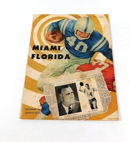 1960 Miami Florida vs Florida College Football Program 11-26-60 Orange Bowl - College Programs in Saudi Arabia
