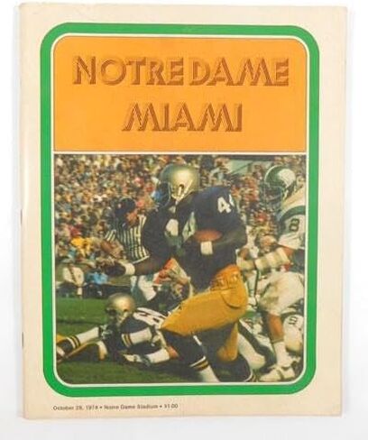 1974 Miami Florida at Notre Dame College Football Program 10/26/74 - College Programs in Saudi Arabia
