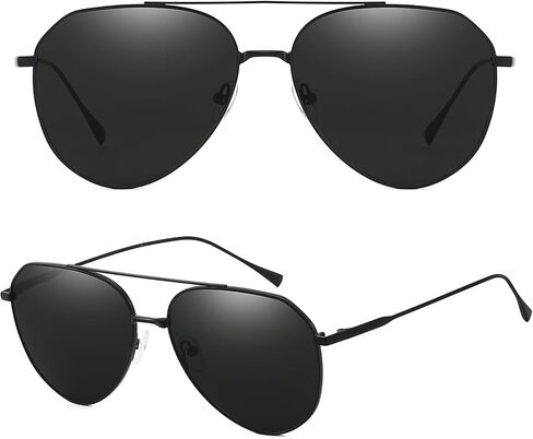 Unisex Oversized Aviator Sunglasses - Lightweight Pilot Sunnies, UV 400 & Adjustable Nose Pad in Kuwait