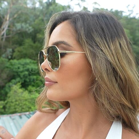 Unisex Oversized Aviator Sunglasses - Lightweight Pilot Sunnies, UV 400 & Adjustable Nose Pad in Kuwait