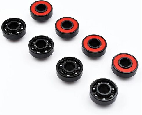 8/16Pcs 608 2RS Hybrid Black Ceramic Ball Bearing 8 * 22 * 7mm Longboard Roller Skateboard Integrated Built in Spacers Bearings(16Pcs) in Saudi Arabia