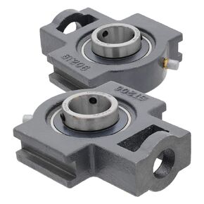 [2-Pack] UCT206-19 - Take-Up Housing Ball Bearing Unit, Insert Bearing UC206-19, Cast Iron Housing T206, Bore Shaft 1.187 in (30.16 mm), Set Screw Locking, 4.449 in (113 mm) Length Total in Saudi Arabia