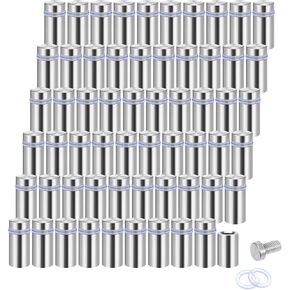 60 Pcs Sign Standoff Screws, Advertising Screws Stainless Steel Wall Standoff Mounts Glass Acrylic Nail for Glass Artwork and Sign Displays, Stainless Steel Sign Mounting Bracket (1/2 x 1 Inch) in Kuwait