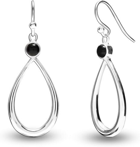 Lecalla 925 Sterling Silver Jewelry Gemstone Gemstone Teardrop Draind arocrings for Women (Round 4mm) in Saudi Arabia