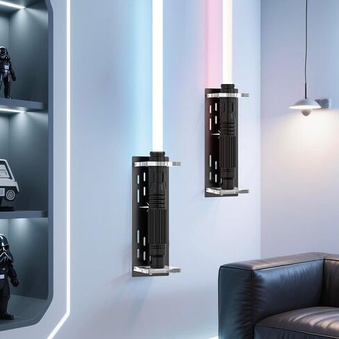 Light Saber Wall Mount Holder, Acrylic Saber Sword Stand Display, Vertical Wall Mounted Light Saber Display Rack Compatible with Most Hilts, Black Base in Kuwait