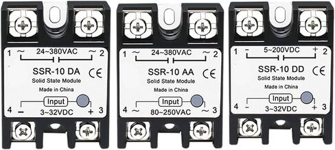 10Pcs SSR 10A 25A 40A 50A 60A 80A 100A Solid State Relay DC to AC AC to AC DC to DC Single Phase Control Relay(AC-AC,10PCS SSR 60A) in Saudi Arabia