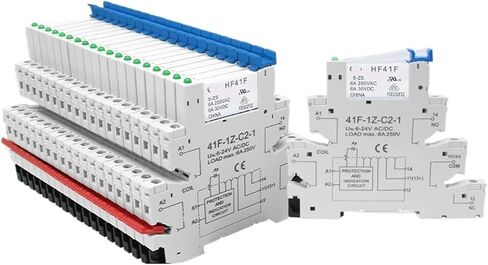 20pcs Slim Relay HF41F 5V 12V 24V DIN Rail Relay مع LED 6A SSR 41F-5-ZS 41F-12-ZS 41F-24-ZS (20pcs 12v) in Saudi Arabia