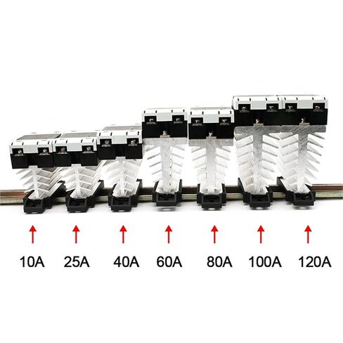 SSR Solid State Relay 24-480VAC Heat Sink Single Phase DIN Rail Mounted 10A 25A 40A 60A 80A 100A 120A DA AA DD 1Pcs(DC Control AC,40A) in Saudi Arabia