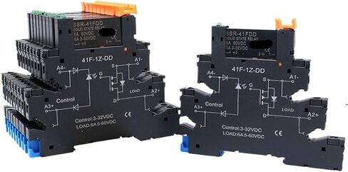 10Pcs Slim Relay SSR Non-Contact DIN Rail Terminal Solid State Relay Module DC to AC DC to DC LED 6A SSR-41FDA SSR-41FDD(10PCS SSR-41FDA) in Saudi Arabia