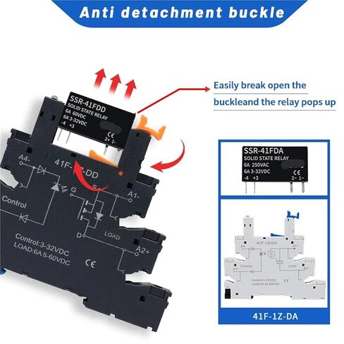 10pcs Slim Relay SSR DIN DIN NONTACT DIN TERMINAL MELOATE DC DC TO AC DC إلى DC LED 6A SSR-41FDA SSR-41FDD (10pcs SSR-41FDA) in Kuwait