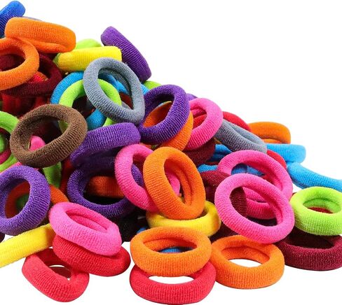 200PCS Small Hair Ties,No Crease Baby Hair Ties for Baby Girls | Elastic Hair Ponytail Holder Hair Accessories for Baby Girls Infants Toddlers Kids in Saudi Arabia