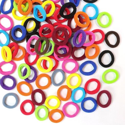 200PCS Small Hair Ties,No Crease Baby Hair Ties for Baby Girls | Elastic Hair Ponytail Holder Hair Accessories for Baby Girls Infants Toddlers Kids in Saudi Arabia