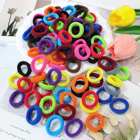 200PCS Small Hair Ties,No Crease Baby Hair Ties for Baby Girls | Elastic Hair Ponytail Holder Hair Accessories for Baby Girls Infants Toddlers Kids in Saudi Arabia