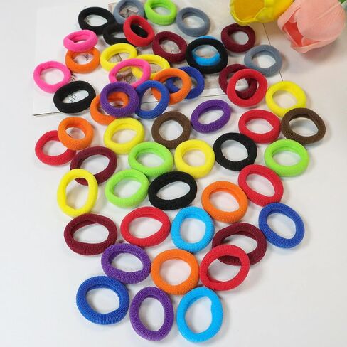 200PCS Small Hair Ties,No Crease Baby Hair Ties for Baby Girls | Elastic Hair Ponytail Holder Hair Accessories for Baby Girls Infants Toddlers Kids in Saudi Arabia